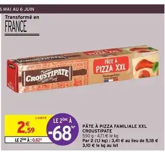 Intermarché Contact Pâte à Pizza Familiale Xxl Croustipâte offre