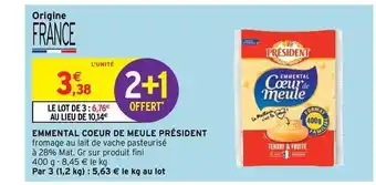 Intermarché Contact Emmental Cœur De Meule Président offre