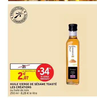 Intermarché Contact Huile Vierge De Sésame Toasté Les Créations offre