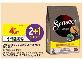 Intermarché Contact Dosettes De Café Classique Senseo offre
