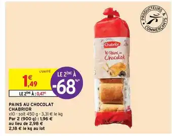 Intermarché Contact Pains Au Chocolat Chabrior offre