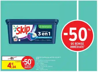 Intermarché Contact Lessive Capsules Active Clean Skip offre
