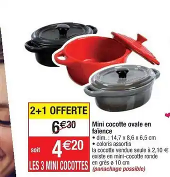 Cora x Carrefour Mini Cocotte Ovale En Faïence offre