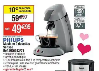Cora x Carrefour Machine à Dosettes Senseo Philips offre