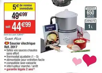 Cora x Carrefour Saucier électrique Sweet Alice offre