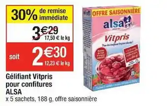 Cora x Carrefour Gélifiant Vitpris Pour Confitures Alsa offre