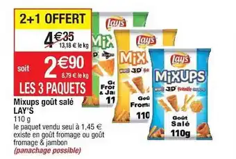 Cora x Carrefour Mixups Goût Salé Lay's offre