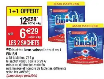 Cora x Carrefour Tablettes Lave-vaisselle Tout En 1 Finish offre