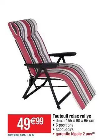 Cora x Carrefour Fauteuil Relax Rallye offre