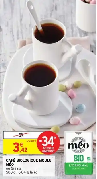 Intermarché Café biologique moulu méo offre