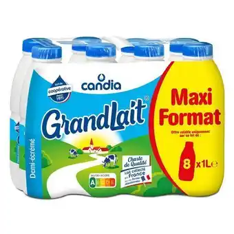Auchan Supermarché Grandlait demiécrémé candia offre