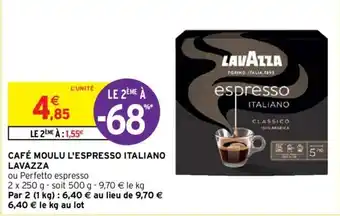 Intermarché Café moulu l'espresso italiano lavazza offre
