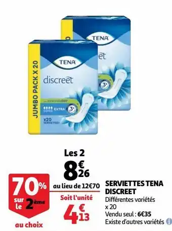 Auchan Supermarché Serviettes tena discreet offre