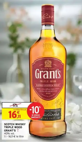 Intermarché Scotch whisky triple wood gant's offre