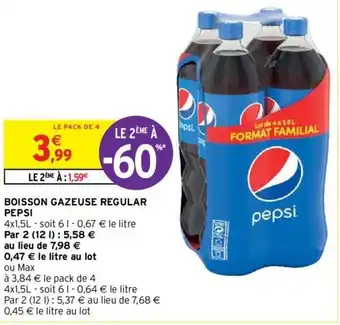 Intermarché Boisson gazeuse regular pepsi offre