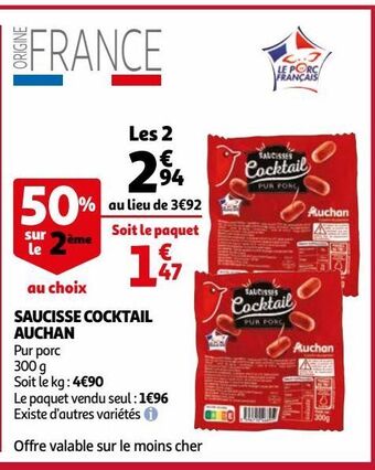 Auchan Saucisse cocktail auchan offre