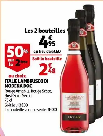 Auchan Italie lambrusco di modena doc offre
