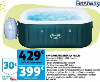 Auchan Spa gonflable ibiza 4/6 places offre