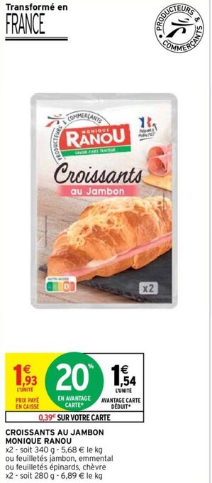 Croissants au jambon monique ranou