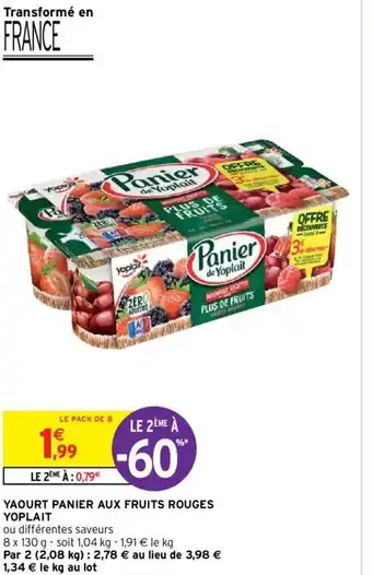 Intermarché Yaourt panier aux fruits rouges yoplait offre