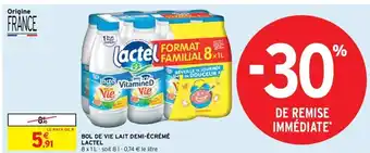 Intermarché Bol de vie lait demi-écrémé lactel offre