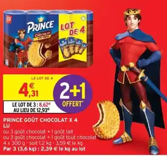 Intermarché Prince goût chocolat x4 lu offre
