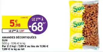 Intermarché Amandes décortiquées sun offre