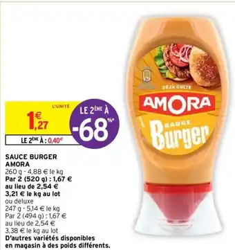 Intermarché Sauce Burger Amora offre