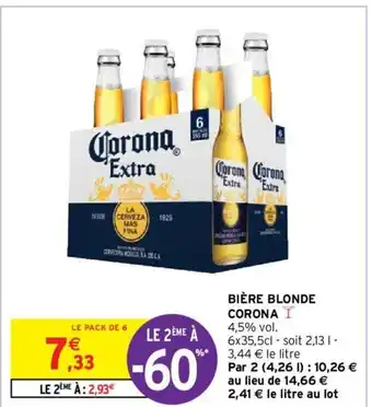 Intermarché Bière Blonde Corona offre