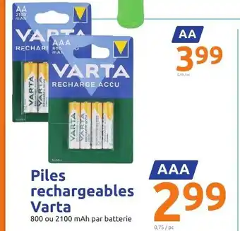Action Piles rechargeables Varta offre