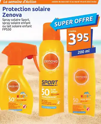 Action Protection solaire Zenova offre