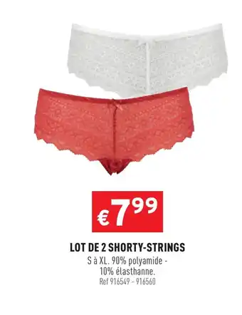 Trafic Lot De 2 Shorty-Strings offre