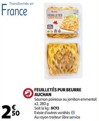 Auchan Auchan feuilletés pur beurre offre