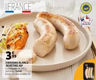 Auchan 3 boudins blancs  de rethel igp offre