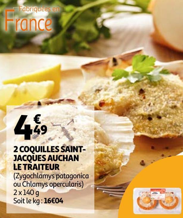Promo Auchan 2 coquilles saint jacques chez Auchan
