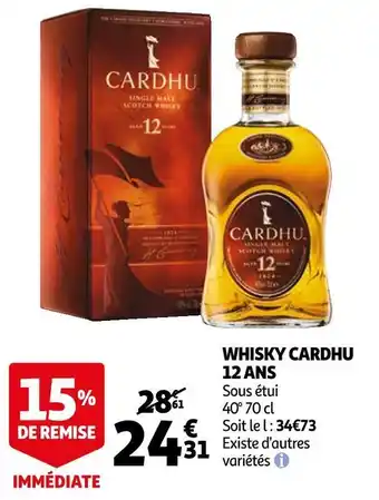 Auchan Cardhu whisky 12 ans offre