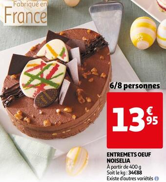 Auchan Entremets oeuf noiselia offre