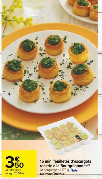 16 mini feuilletés d’escargots recette à la bourguignonne