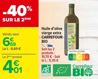 Carrefour Carrefour bio huile d’olive vierge extra bio offre