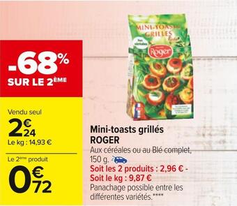 Carrefour Roger mini-toasts grillés offre