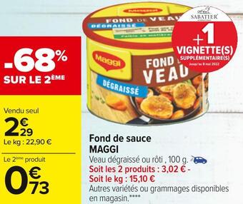 Carrefour Maggi fond de sauce offre