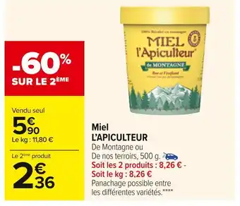 Carrefour L’apiculteur miel offre