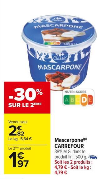Carrefour Carrefour mascarpone offre