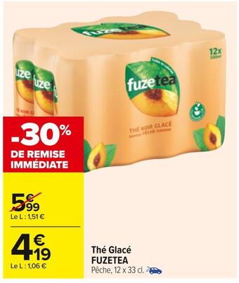 Carrefour Fuzetea thé glacé offre