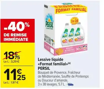 Carrefour Persil lessive liquide format familial offre
