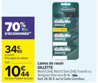 Carrefour Gillette lames de rasoir offre