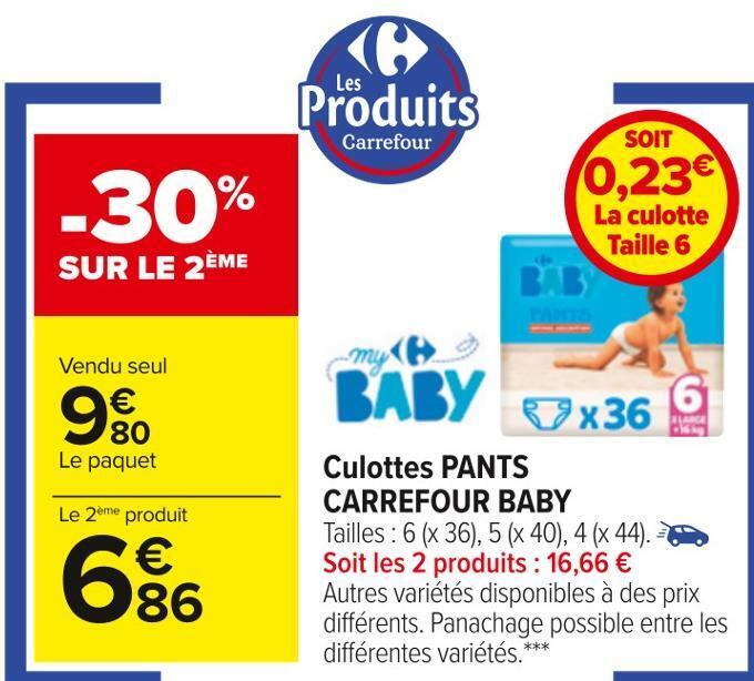 Promo Carrefour baby couches ultra dry economy pack chez Carrefour
