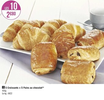 5 croissants + 5 pains au chocolat