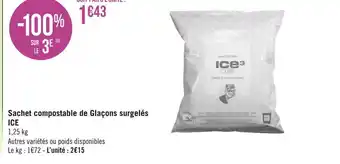 Géant Casino Ice sachet compostable de glaçons surgelés offre