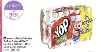 Géant Casino Yoplait yaourt à boire petit yop parfum fraise offre